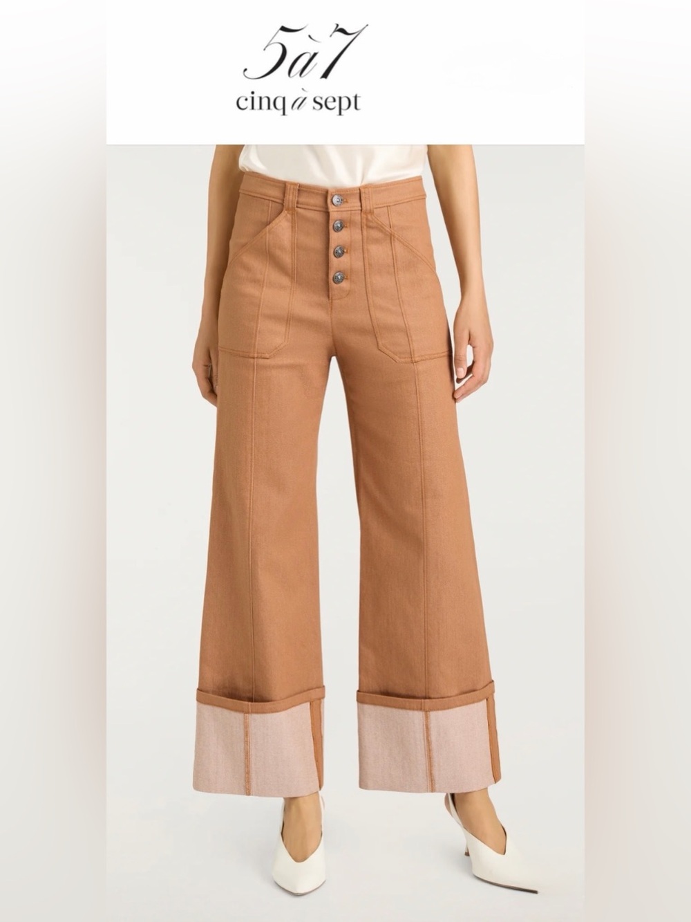 Cinq à Sept Cuffed Benji Pants Size 6‎ EUC Designer Quiet Luxury Denim Capsule